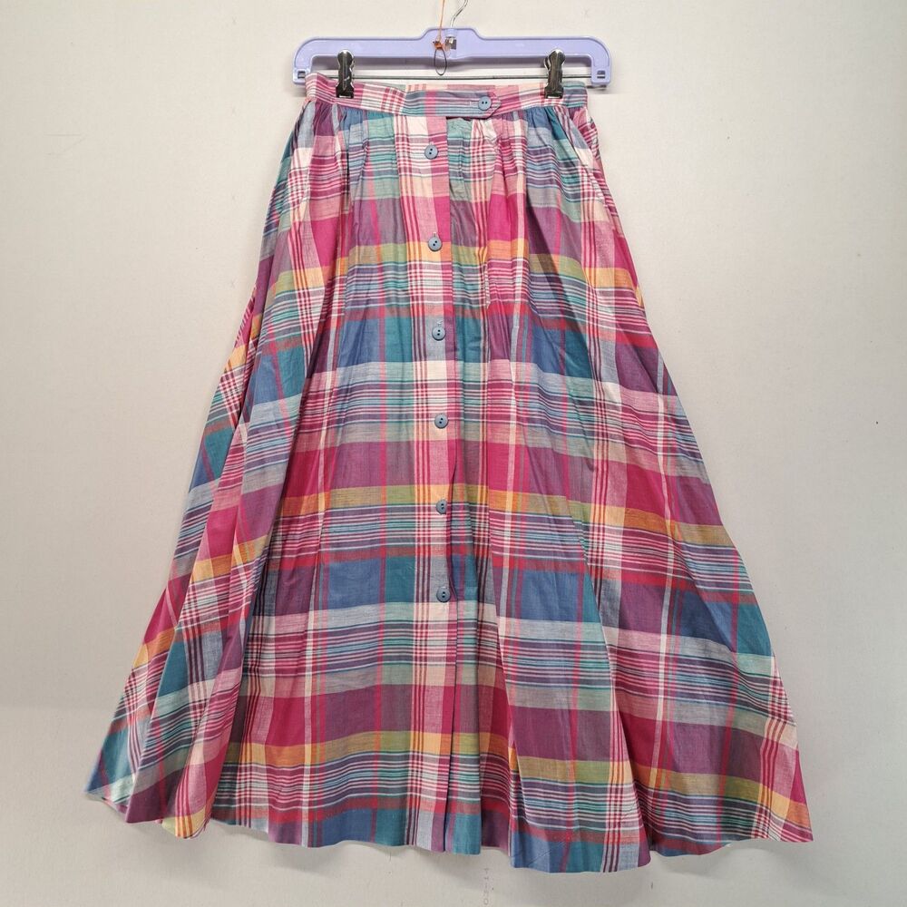 Vintage Long Skirt Lot of 7 Plaid Solid Size 2 XS / S 70s 80s Blake Russ Togs - Picture 7 of 16
